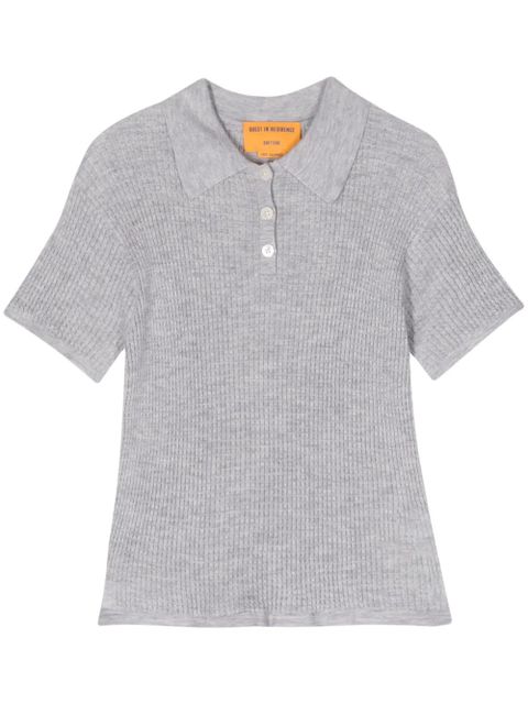 Guest In Residence Shrunken cashmere polo top - Grey - zdjęcie produktu nr 1