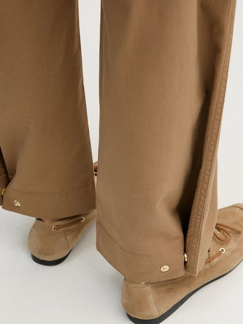 Barbour spodnie Alara damskie kolor brązowy szerokie high waist LTR0411