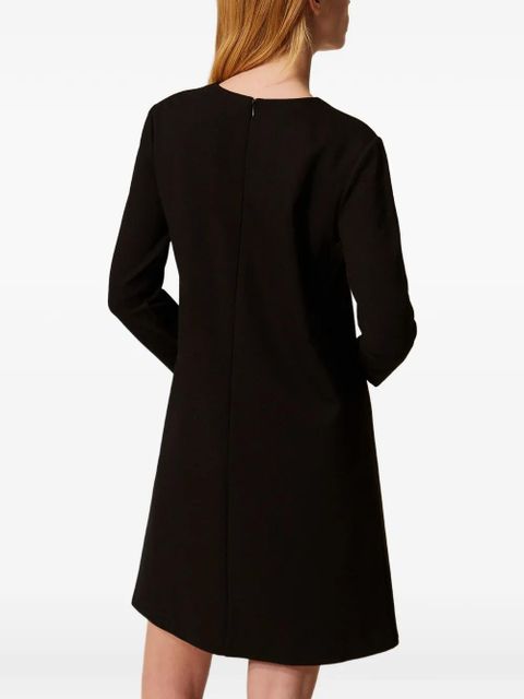 TWINSET floral-brooch mini dress - Black