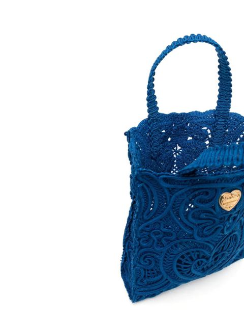 Dolce & Gabbana medium Beatrice cordonetto-lace tote bag - Blue