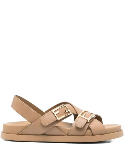FENDI Feel buckle-strap leather sandals - Brown - zdjęcie produktu nr 1