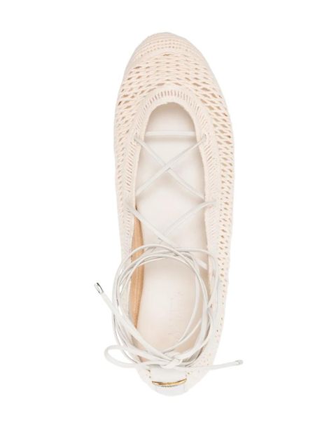 ISABEL MARANT Belna lace-up ballerina shoes - Neutrals