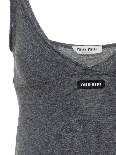 Miu Miu V-neck sleeveless mini dress - Grey