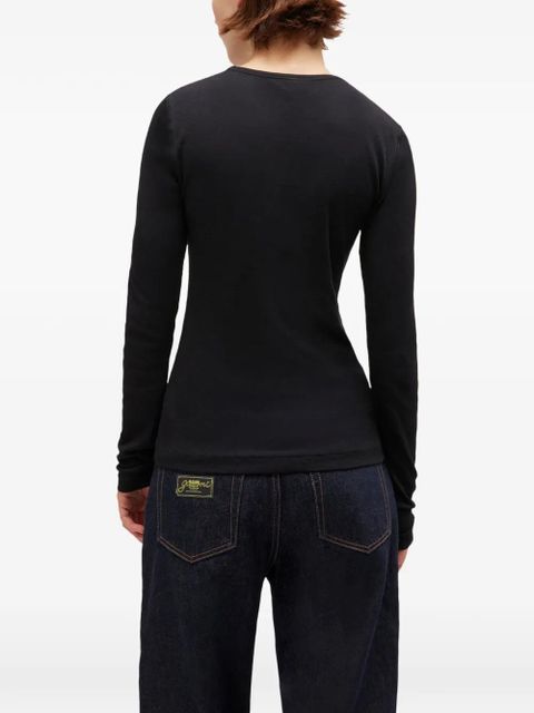 GANNI long-sleeve crew-neck T-shirt - Black