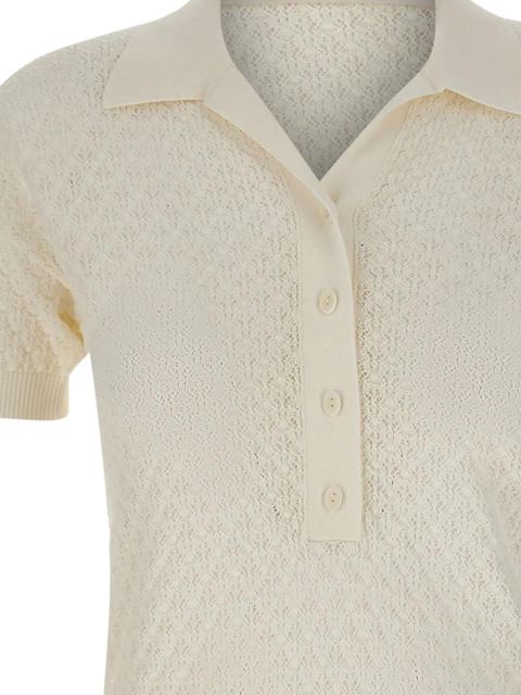 Faithfull the Brand Lenna openwork-knit polo shirt - White