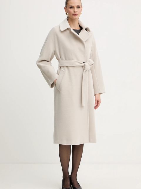 Marella płaszcz wełniany kolor beżowy 2523016142200 - zdjęcie produktu nr 1