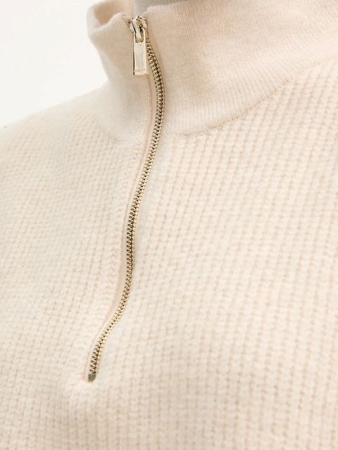 Morgan kamizelka damski kolor beżowy z półgolfem 5COLA