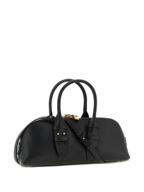 PINKO small Escape love birds leather shoulder bag - Black