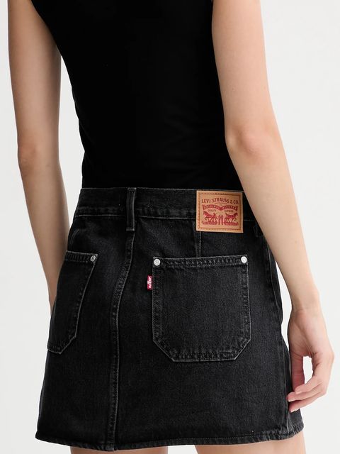 Levi's spódnica jeansowa kolor czarny mini ołówkowa 003RP