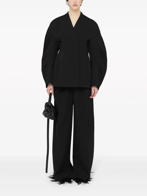 Jil Sander wide-leg tailored wool trousers - Black
