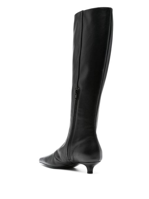 TOTEME 40mm The Slim knee-high boots - Black