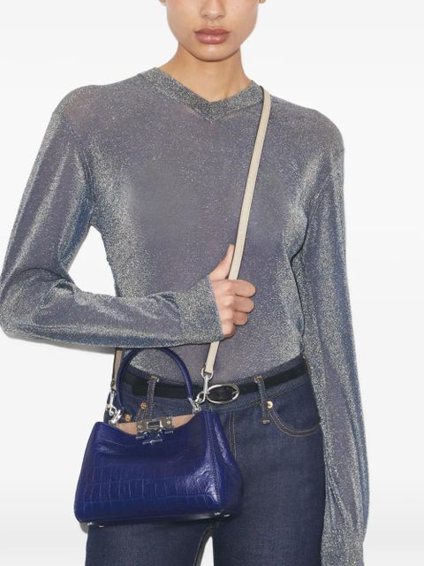 Tory Burch Eleanor embossed soft mini satchel - Blue