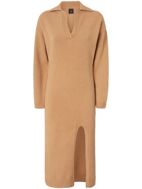 PINKO V-neck knitted dress - Neutrals - zdjęcie produktu nr 1
