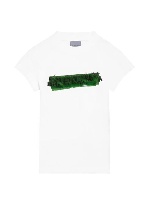 Balenciaga Messy Spray distressed logo-print T-shirt - White - zdjęcie produktu nr 1
