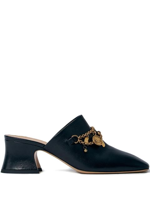 Chloé 80mm charm-embellished heeled mules - Black - zdjęcie produktu nr 1