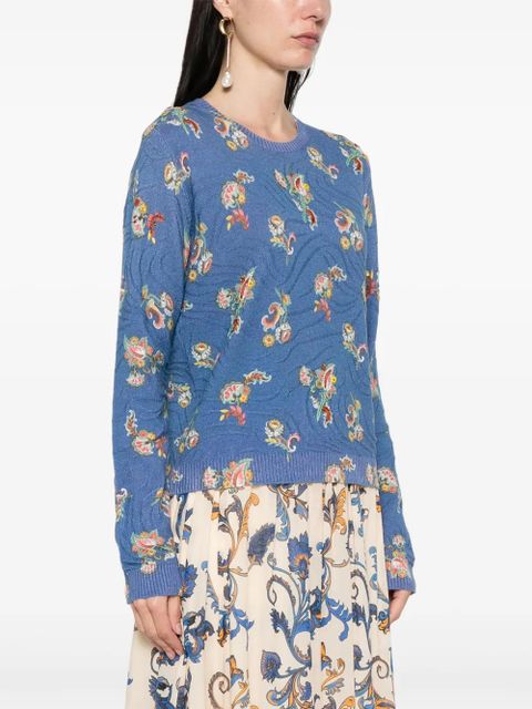 ETRO floral-jacquard top - Blue