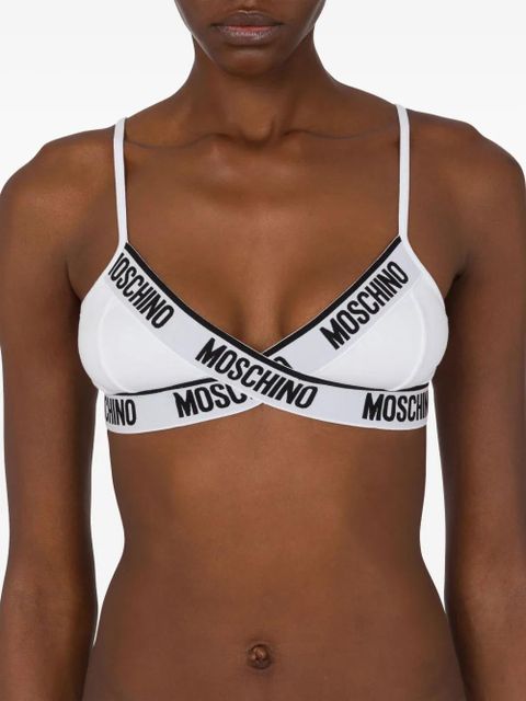 Moschino logo-tape bra - White - zdjęcie produktu nr 2