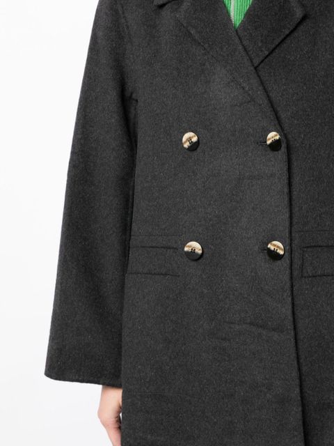 GANNI notched-lapels double-breasted coat - Grey