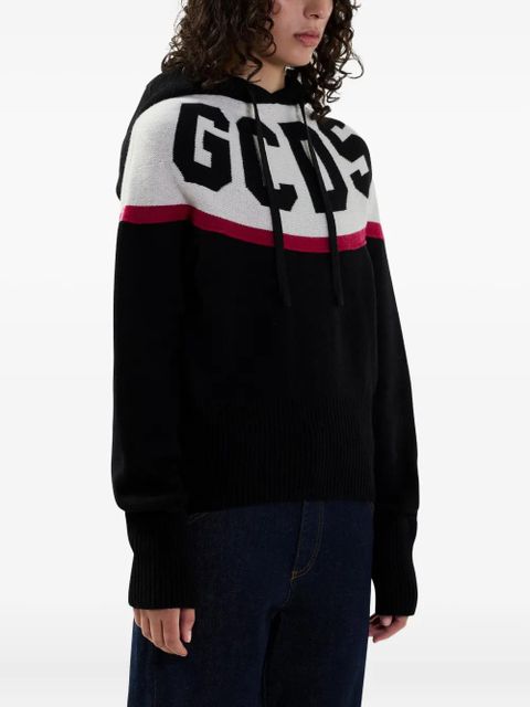 GCDS logo-embellishment hoodie - Black