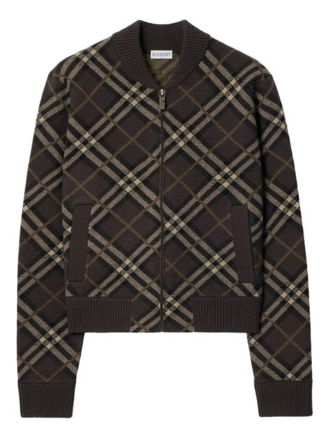 Burberry Check zip-up bomber jacket - Brown - zdjęcie produktu nr 1