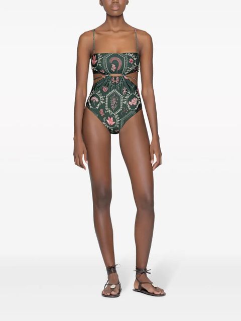 Agua By Agua Bendita Victoriana Encaje floral-print swimsuit - Green - zdjęcie produktu nr 2