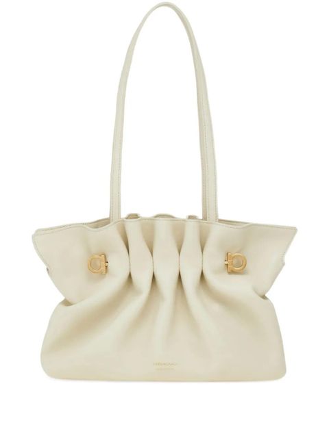 Ferragamo small soft gathered-effect shoulder bag - Neutrals - zdjęcie produktu nr 1