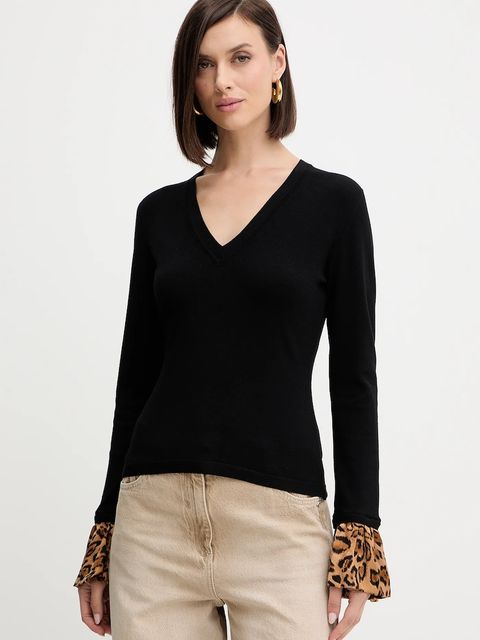 Twinset sweter damski kolor czarny lekki 252TP3154 - zdjęcie produktu nr 1