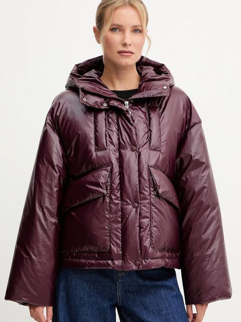 Patrizia Pepe kurtka kolor bordowy zimowa oversize 2O0183 A650 - zdjęcie produktu nr 1