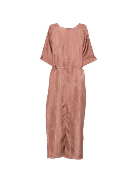 Alysi abstract-print tie-waist midi dress - Pink - zdjęcie produktu nr 2