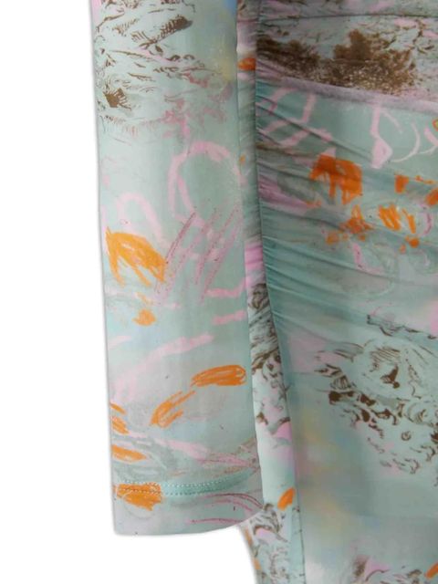 Off-White ruched-detail dress - Green