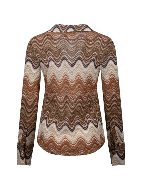 MC2 Saint Barth zigzag-knit long-sleeve shirt - Brown - zdjęcie produktu nr 2