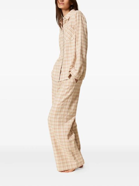 TWINSET Mannish check pyjama trousers and top - Neutrals