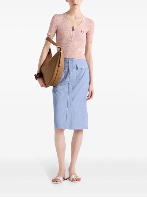 Prada ribbed cotton sweater - Pink - zdjęcie produktu nr 2