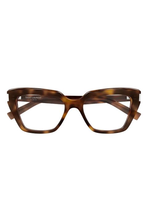 Saint Laurent Eyewear geometric glasses - Brown