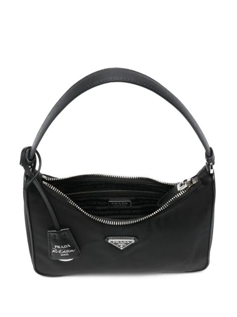 Prada small triangle-logo shoulder bag - Black