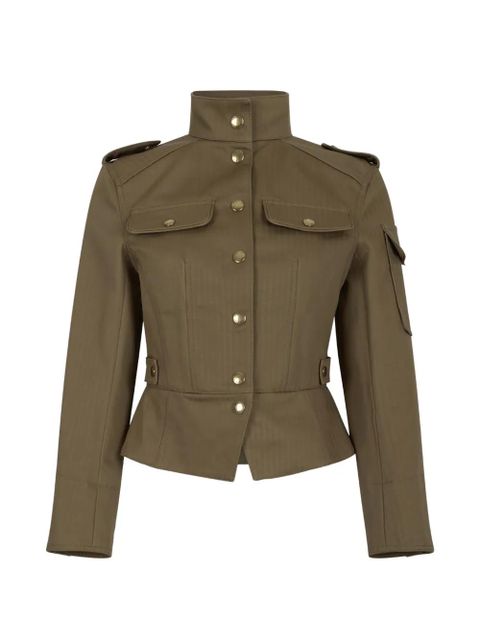 Alexander McQueen buttoned-up peplum jacket - Brown - zdjęcie produktu nr 2
