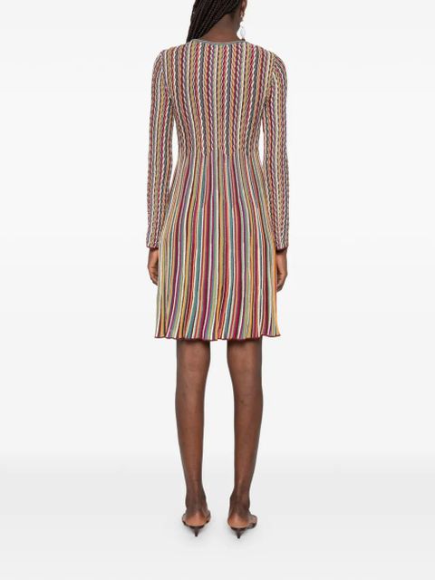 Missoni long-sleeve striped mini dress - Pink