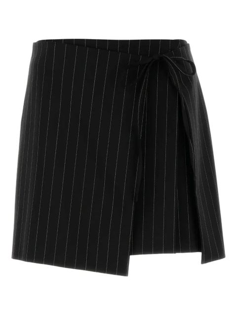 Sportmax embroidered pinstripe-pattern mini skirt - Black - zdjęcie produktu nr 1