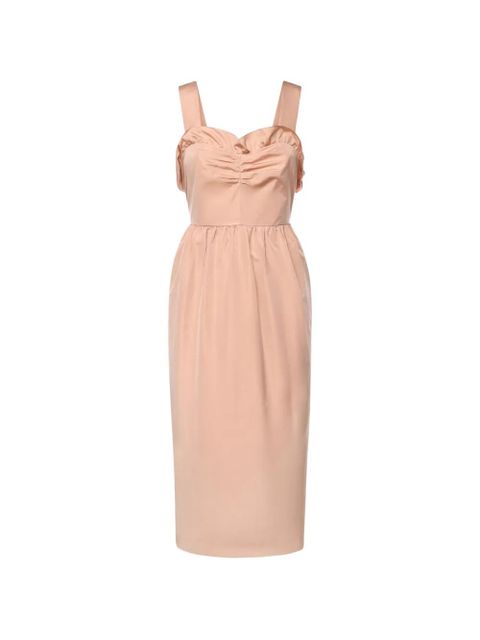 Chloé ruffled ruched midi dress - Neutrals - zdjęcie produktu nr 1