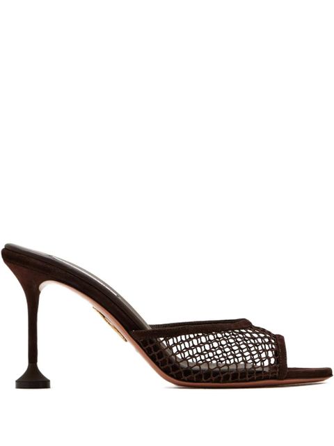 Aquazzura 85mm Bisous mesh mules - Brown - zdjęcie produktu nr 1