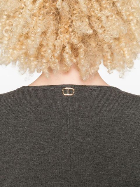 TWINSET textured-knit V-neck mini dress - Grey