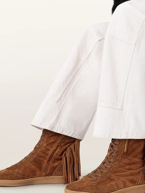 AllSaints buty zamszowe Louise Fringe Ht