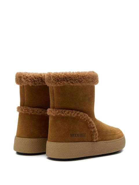 Moon Boot shearling-trimmed suede boots - Brown - zdjęcie produktu nr 2