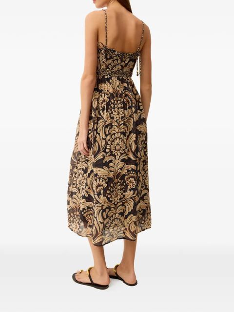 Marie Oliver Seana floral-print cotton dress - Black