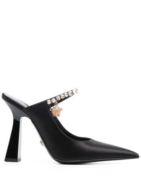 Versace crystal-embellished mule pumps - Black - zdjęcie produktu nr 1