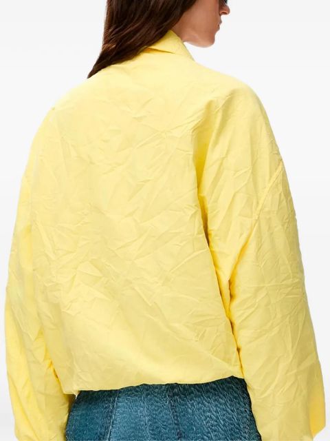 LOEWE crinkled-finish scarf-detail jacket - Yellow