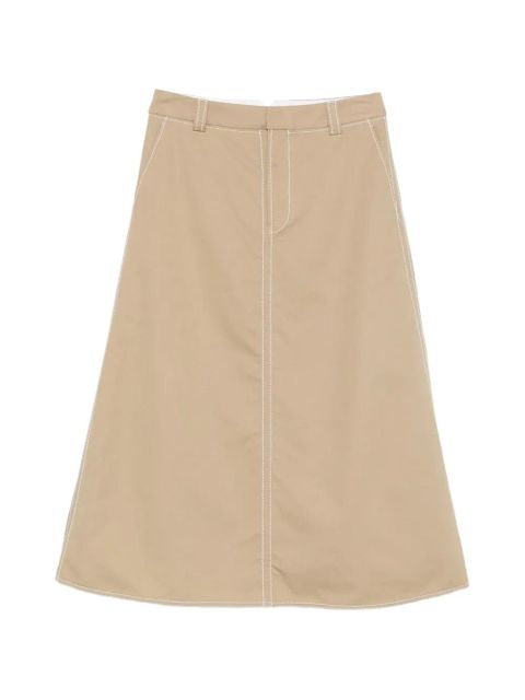 AMI Paris A-line stitch midi skirt - Neutrals - zdjęcie produktu nr 1