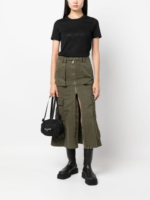 Moncler crystal-embellished logo cotton T-shirt - Black