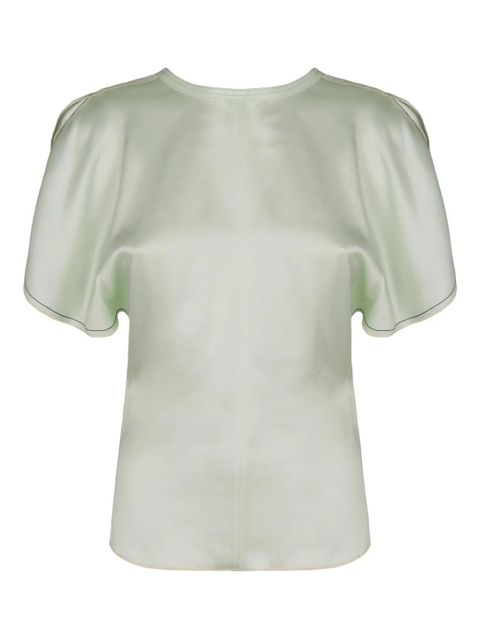 Victoria Beckham crew-neck short-sleeve blouse - Green - zdjęcie produktu nr 2