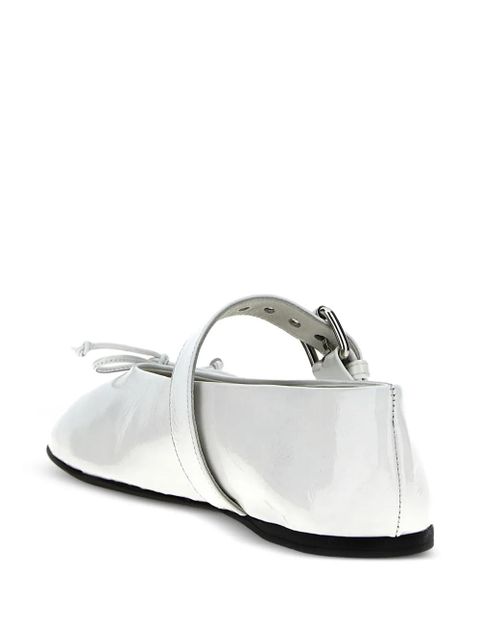 Miu Miu patent-finish leather ballet flats - White